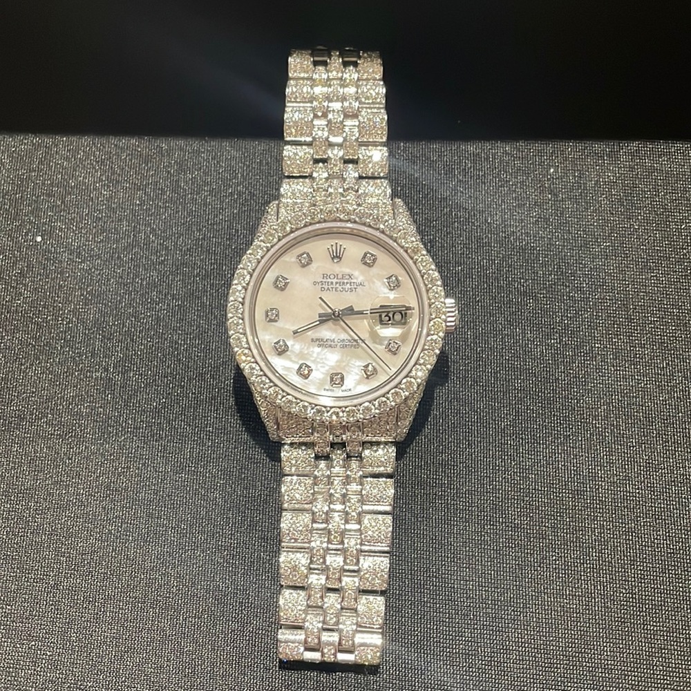White MOP ICED Datejust